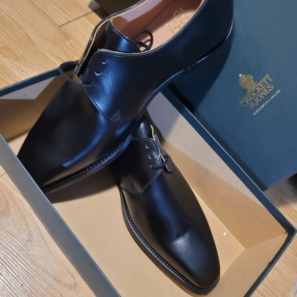 Crockett & Jones Highbury Black Derby Shoes - Picture 10 of 10